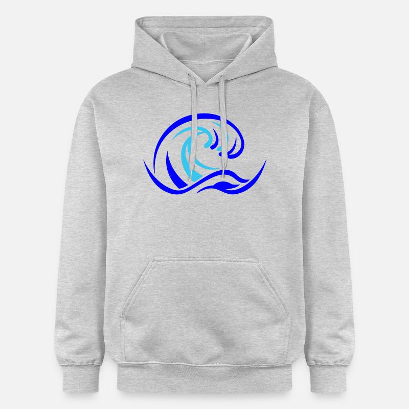 Eau des vagues de l’océan - Sweat à capuche Softstyle® Gildan Unisexe - gris clair chiné