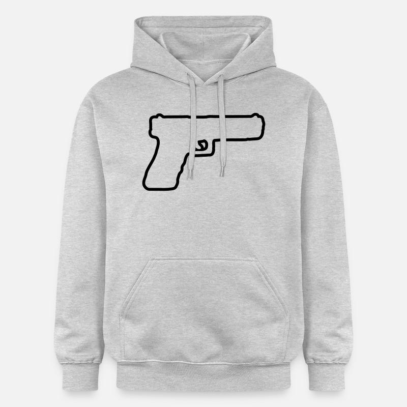 Conception du pistolet 01 - Sweat à capuche Softstyle® Gildan Unisexe - gris clair chiné