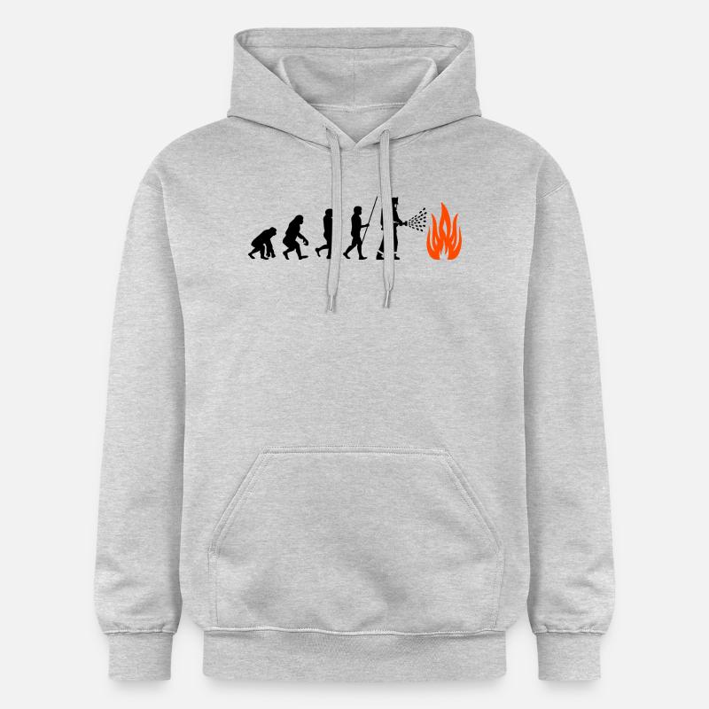 Évolution des pompiers - Sweat à capuche Softstyle® Gildan Unisexe - gris clair chiné