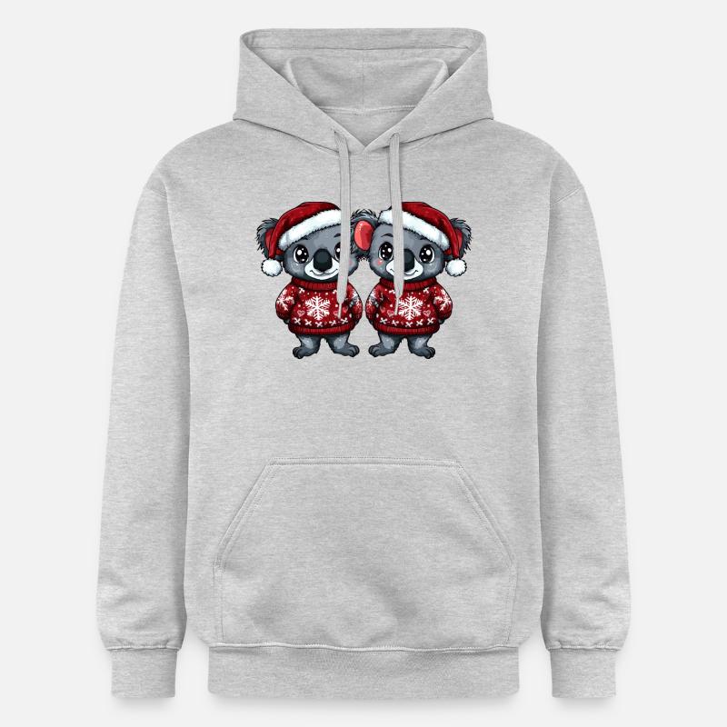 L’équipe de Noël Koala - Sweat à capuche Softstyle® Gildan Unisexe - gris clair chiné
