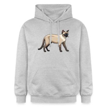 Mignon Voiture Siamois - Chat Autocollant - Sweat à capuche Softstyle® Gildan Unisexe - gris clair chiné - Devant - Liana (172cm) & Jaron (178cm)