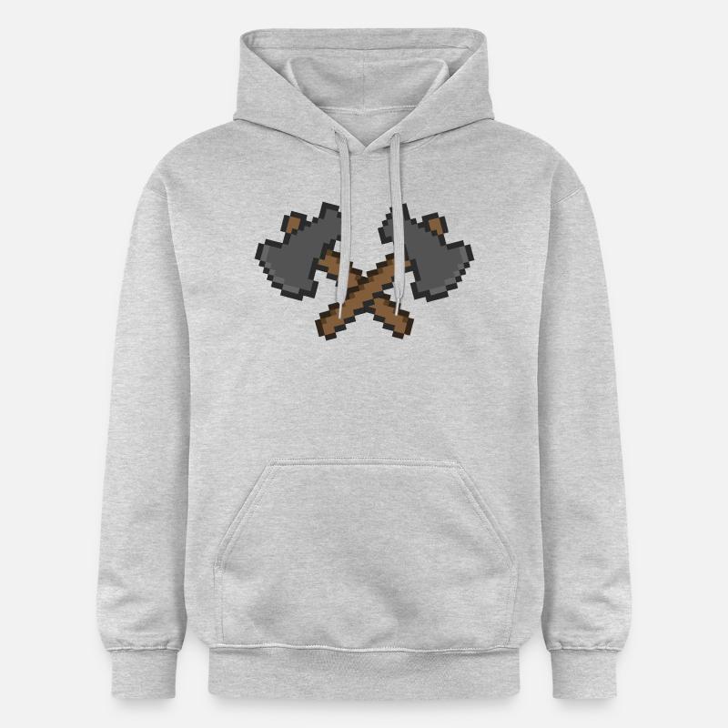 Hache Pixel 2 - Sweat à capuche Softstyle® Gildan Unisexe - gris clair chiné