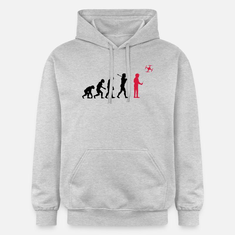 The drone evolution - Sweat à capuche Softstyle® Gildan Unisexe - gris clair chiné