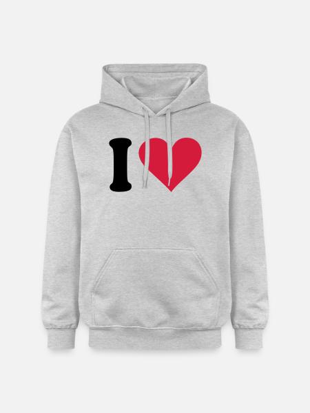 I - love - Gildan Unisex Softstyle® Midweight Hoodie - Hellgrau meliert