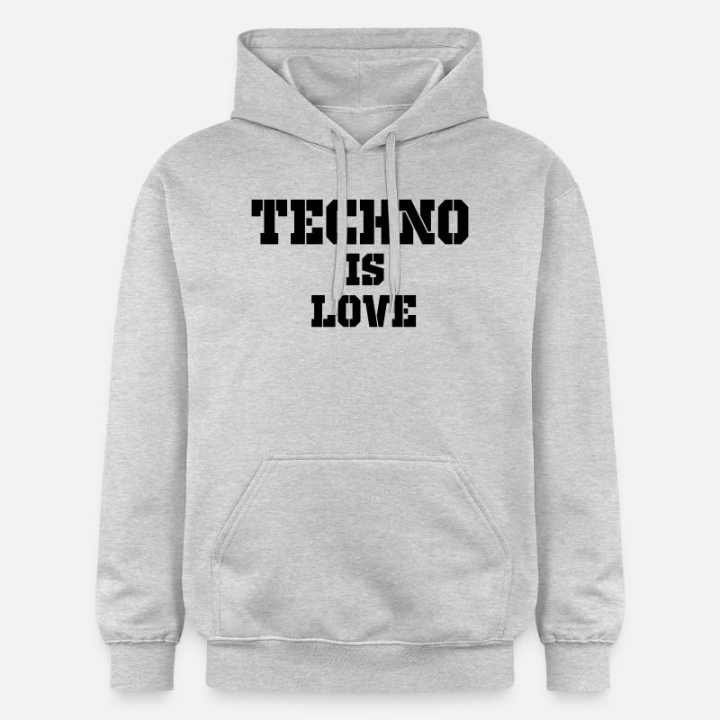 la techno c'est l'amour - Sweat à capuche Softstyle® Gildan Unisexe - gris clair chiné