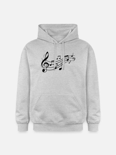 Music Notes With Lines - Gildan Unisex Softstyle® Midweight Hoodie - Hellgrau meliert