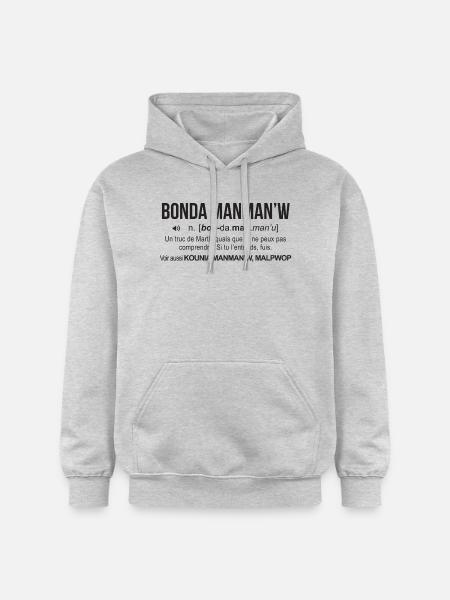 Definition Bonda manman'w martinique - Sweat à capuche Softstyle® Gildan Unisexe - gris clair chiné