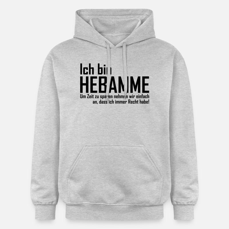 ich bin hebamme - Gildan Unisex Softstyle® Midweight Hoodie - Hellgrau meliert