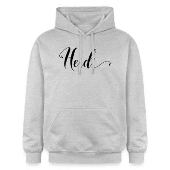 heidi - Gildan Unisex Softstyle® Midweight Hoodie - Hellgrau meliert - Vorne - Liana (172cm) & Jaron (178cm)