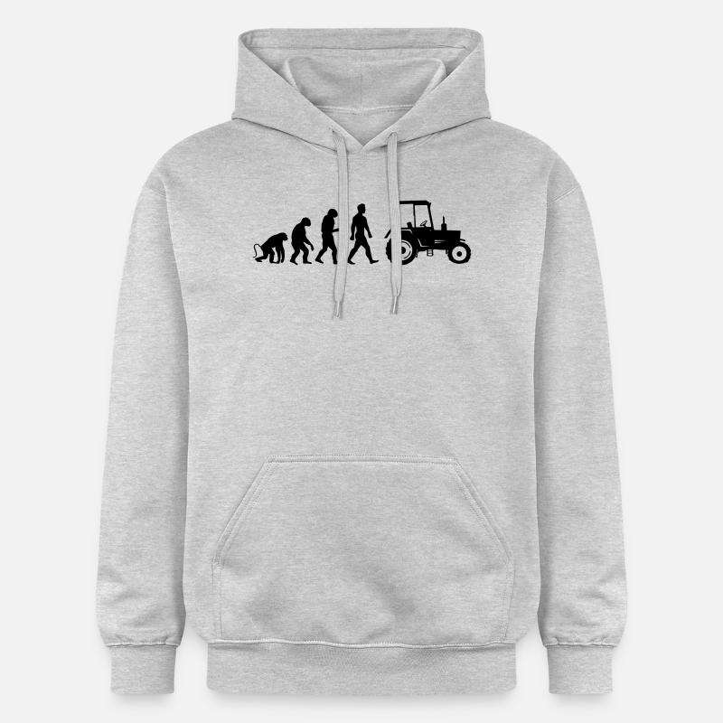 Évolution du tracteur - Sweat à capuche Softstyle® Gildan Unisexe - gris clair chiné