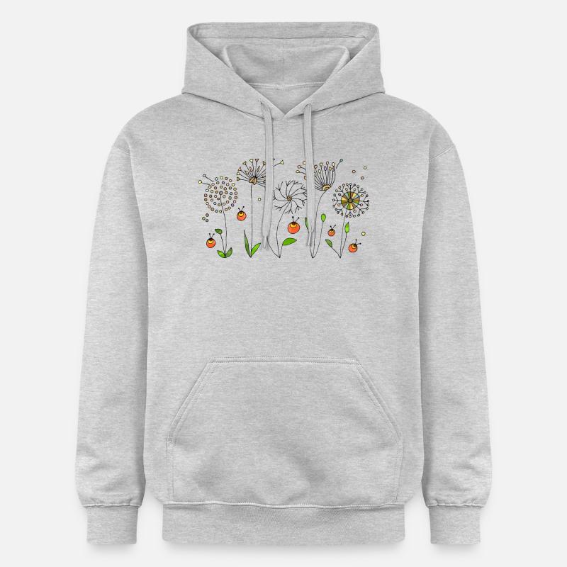 Fleur - Sweat à capuche Softstyle® Gildan Unisexe - gris clair chiné