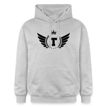wappen T - Gildan Unisex Softstyle® Midweight Hoodie - Hellgrau meliert - Vorne - Liana (172cm) & Jaron (178cm)