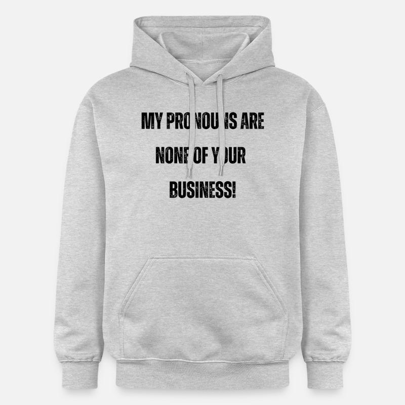 Mes pronoms ne vous regardent pas - Sweat à capuche Softstyle® Gildan Unisexe - gris clair chiné