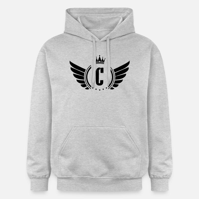 Armoiries C - Sweat à capuche Softstyle® Gildan Unisexe - gris clair chiné