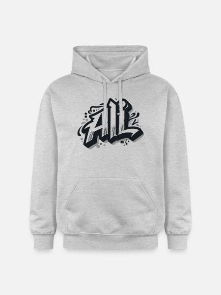 Ali navn fornavn graffiti - Gildan Unisex Softstyle® Midweight Hoodie - lysgrå melert