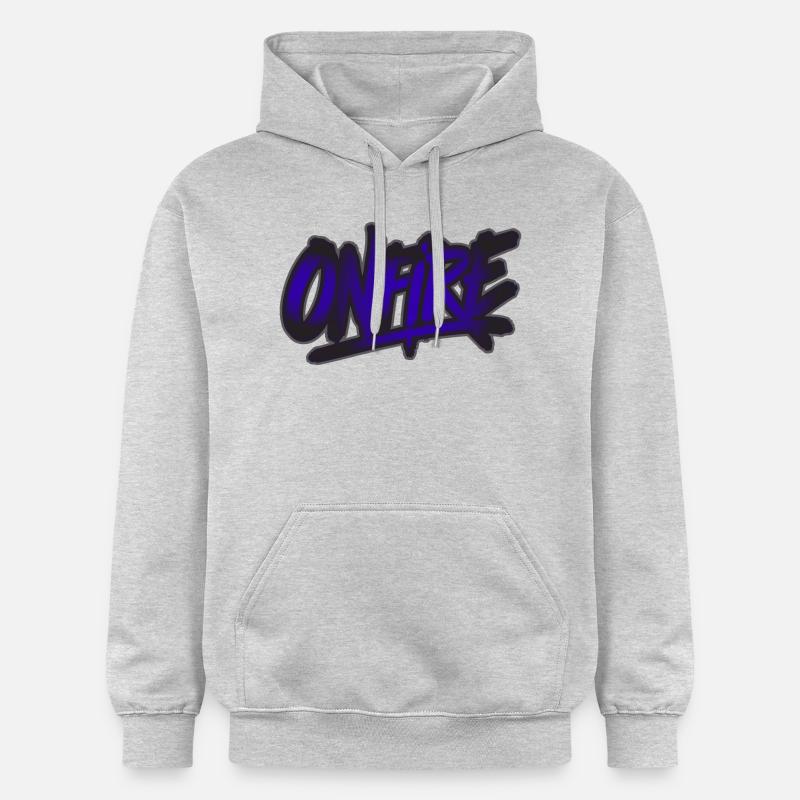EN FEU - Sweat à capuche Softstyle® Gildan Unisexe - gris clair chiné