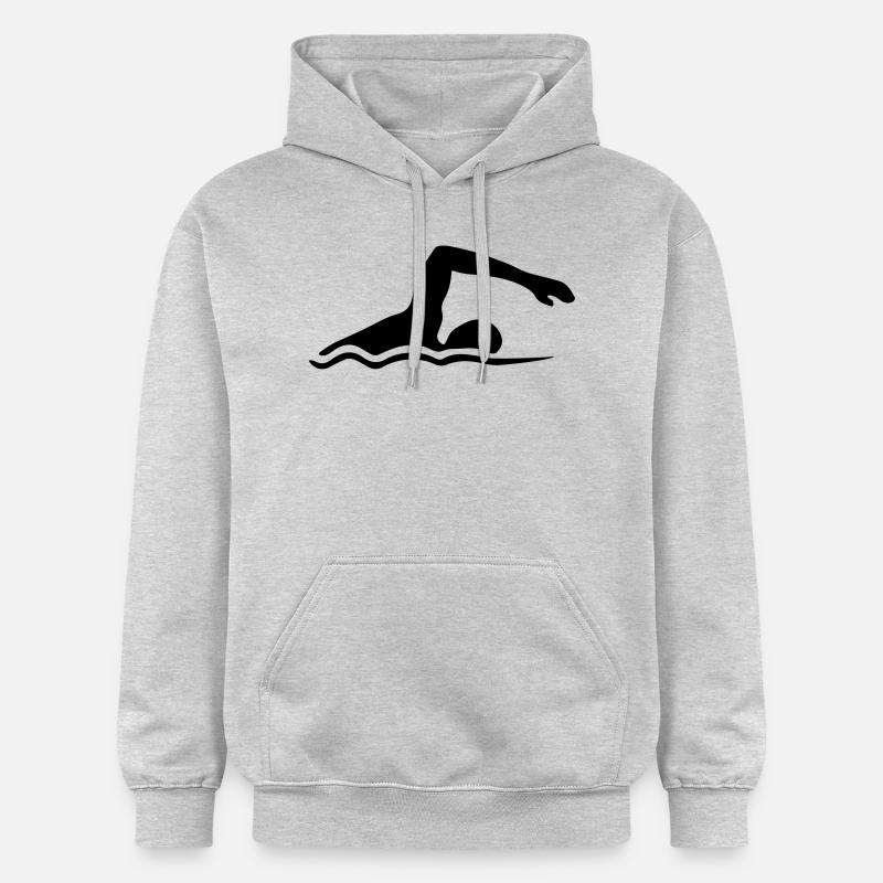 Illustration du nageur - Sweat à capuche Softstyle® Gildan Unisexe - gris clair chiné