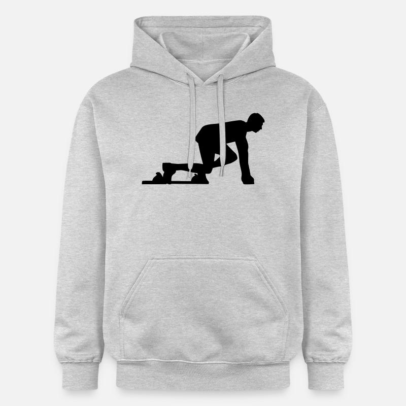 Courir - Sweat à capuche Softstyle® Gildan Unisexe - gris clair chiné