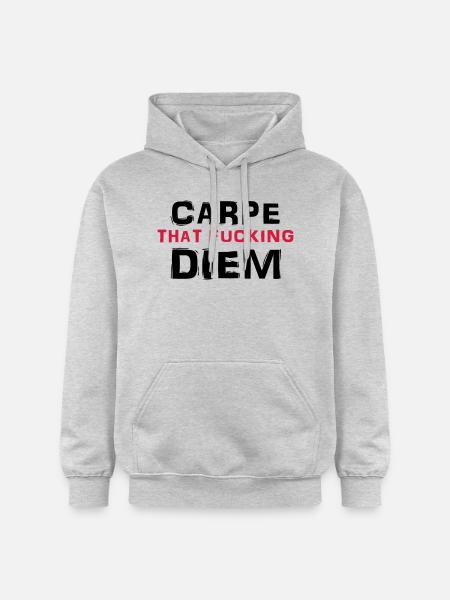 Carpe that fucking diem - Sweat à capuche Softstyle® Gildan Unisexe - gris clair chiné