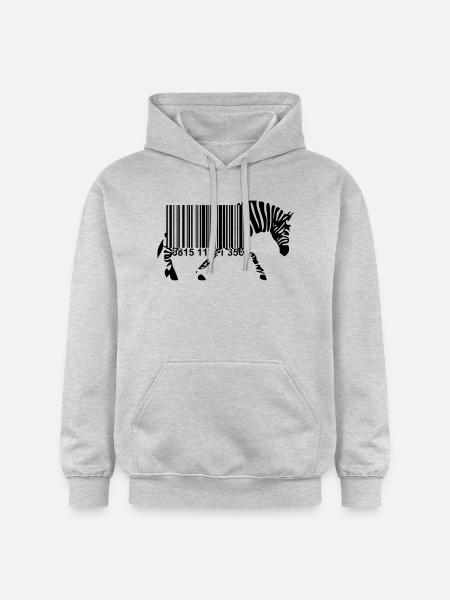 Strichcode Zebra - Gildan Unisex Softstyle® Midweight Hoodie - Hellgrau meliert