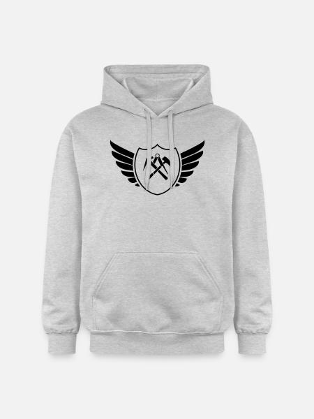 wappen shield dachdecker - Gildan Unisex Softstyle® Midweight Hoodie - Hellgrau meliert