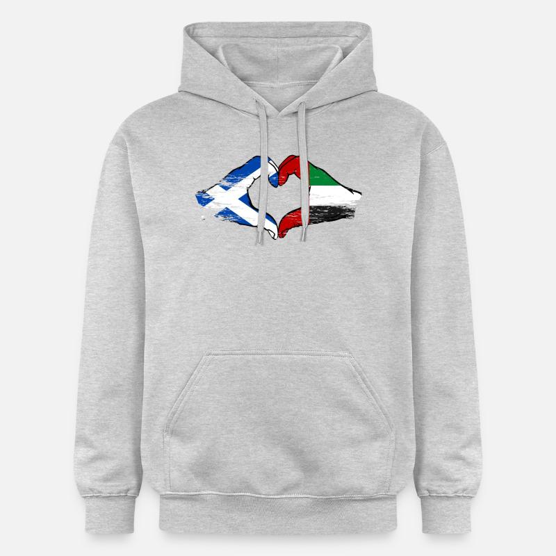 Écosse Émirats arabes unis Drapeau - Sweat à capuche Softstyle® Gildan Unisexe - gris clair chiné