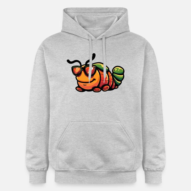 Bande dessinée Worm Cool - Sweat à capuche Softstyle® Gildan Unisexe - gris clair chiné