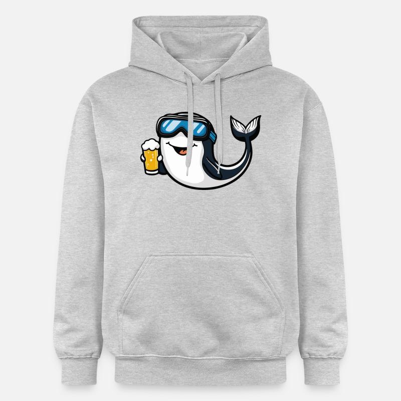 Bière de ski baleine - Sweat à capuche Softstyle® Gildan Unisexe - gris clair chiné