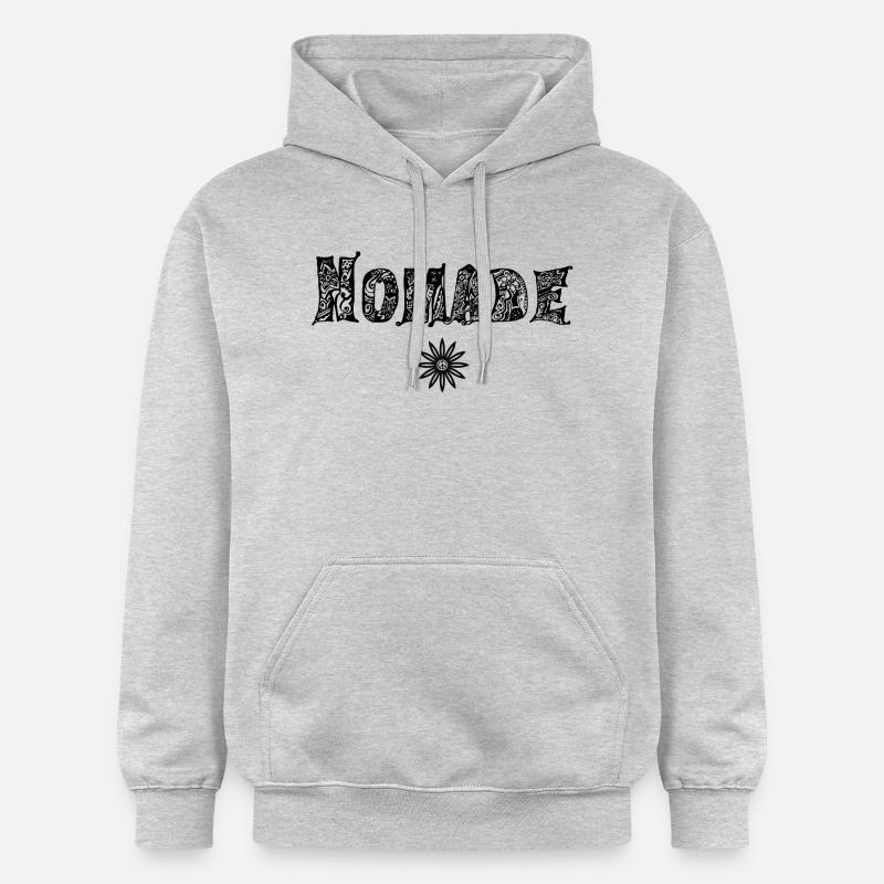 Nomade (en noir) - Sweat à capuche Softstyle® Gildan Unisexe - gris clair chiné