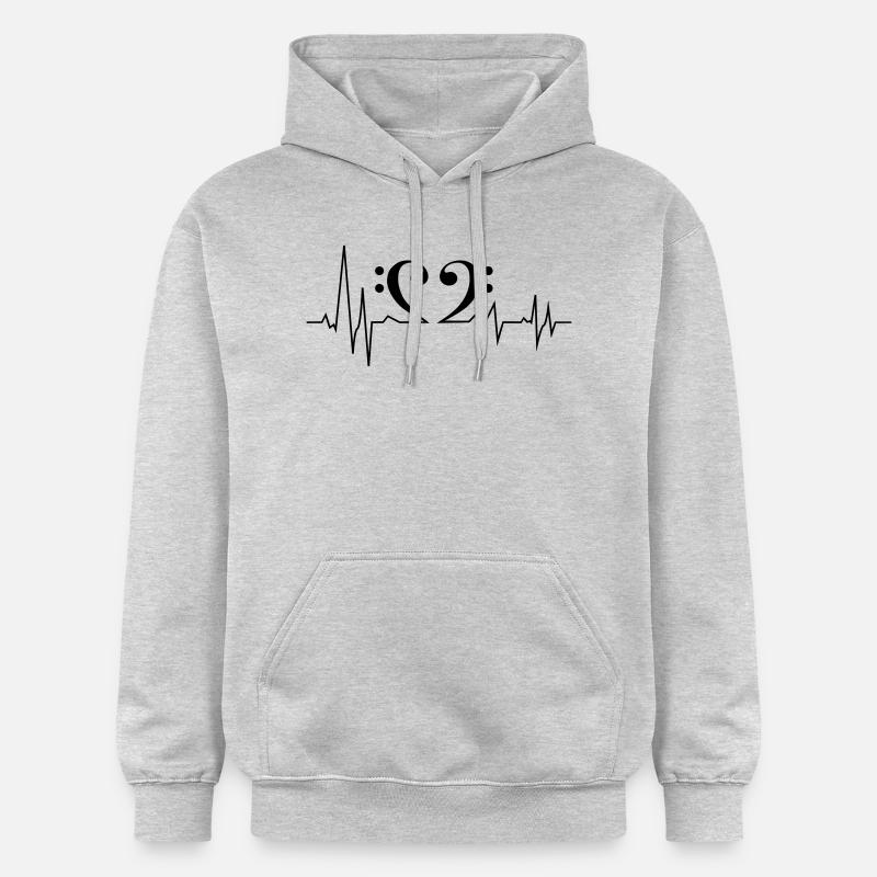 Fréquence cardiaque de basse - Sweat à capuche Softstyle® Gildan Unisexe - gris clair chiné