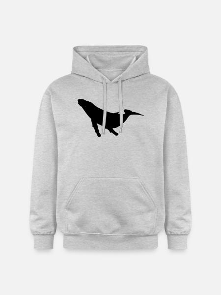 whale whale silhouette shadow Shadow1 - Gildan Unisex Softstyle® Midweight Hoodie - light heather grey