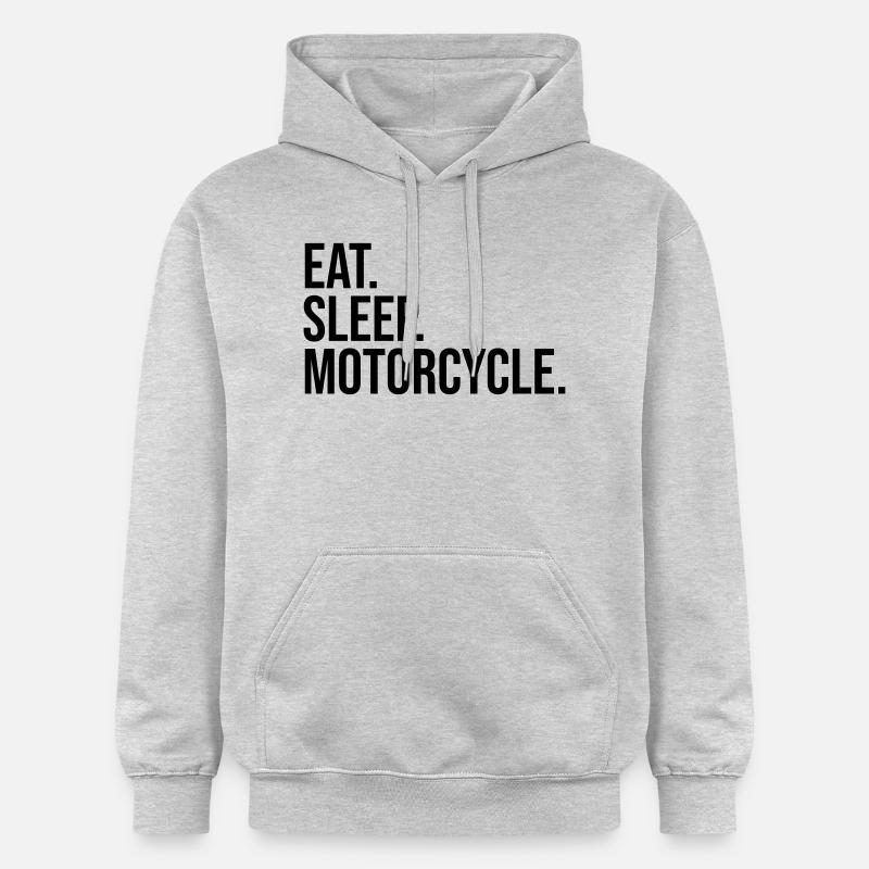Eat sleep motorcycle - Sweat à capuche Softstyle® Gildan Unisexe - gris clair chiné