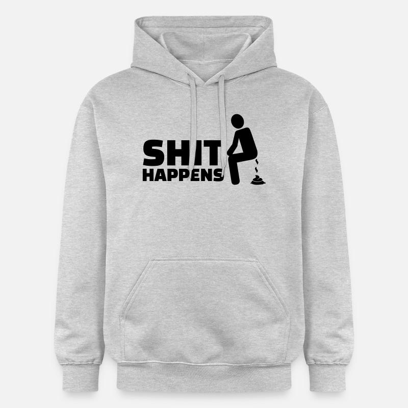 Shit happens - Sweat à capuche Softstyle® Gildan Unisexe - gris clair chiné