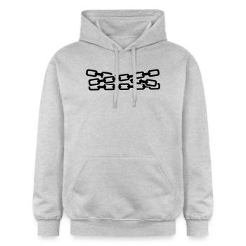 Kette - Gildan Unisex Softstyle® Midweight Hoodie - Hellgrau meliert - Vorne - Liana (172cm) & Jaron (178cm)