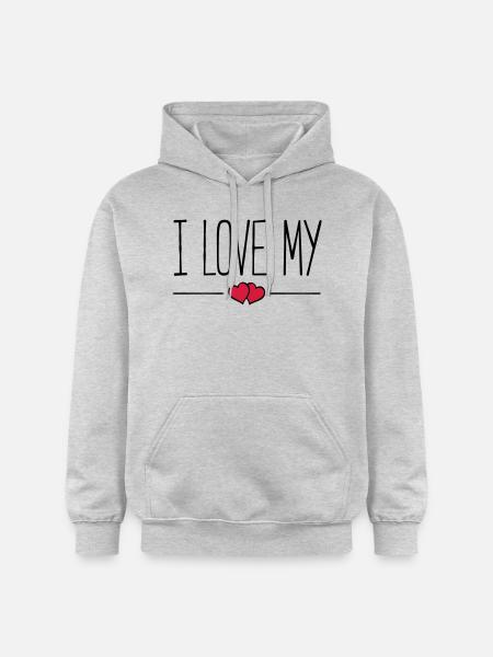 i love my - Gildan Unisex Softstyle® Midweight Hoodie - Hellgrau meliert