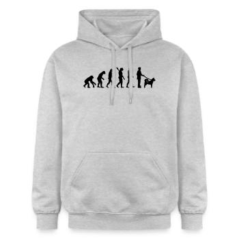 Greenland Dog - Gildan Softstyle® Midweight unisex-hoodie - lysegrå meleret - Foran - Liana (172cm) & Jaron (178cm)