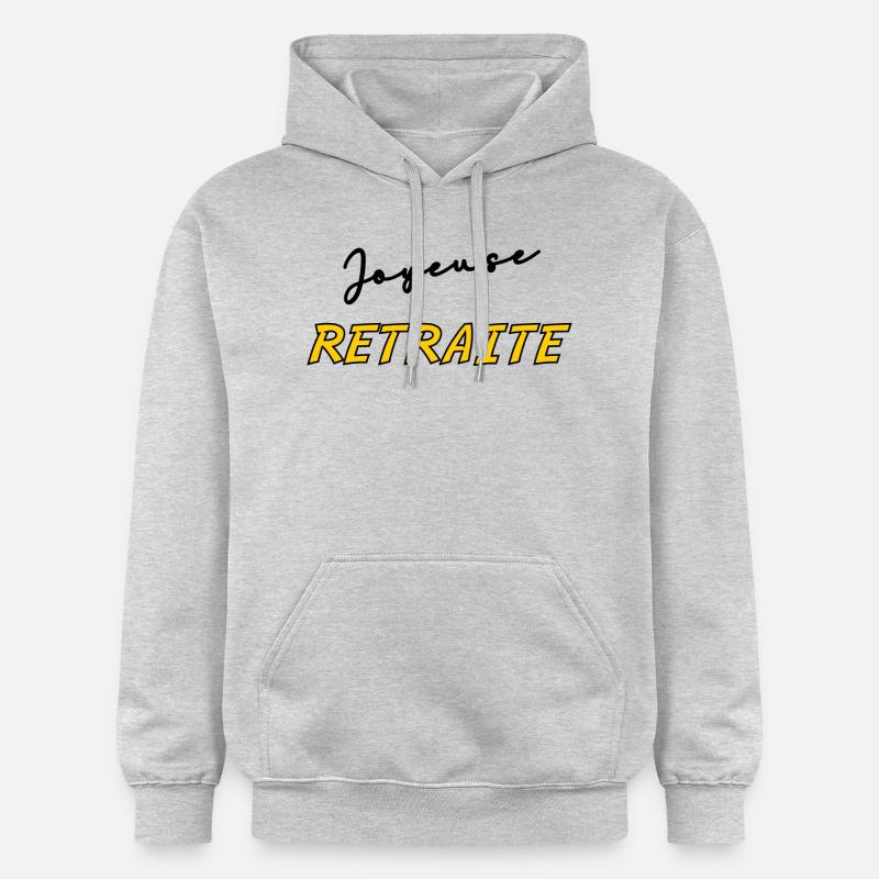 RETRAITE. BONNE RETRAITE. JOYEUSE RETRAITE - Sweat à capuche Softstyle® Gildan Unisexe - gris clair chiné