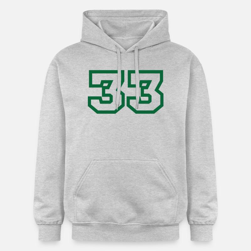 Numéro 33 sport vert - Sweat à capuche Softstyle® Gildan Unisexe - gris clair chiné
