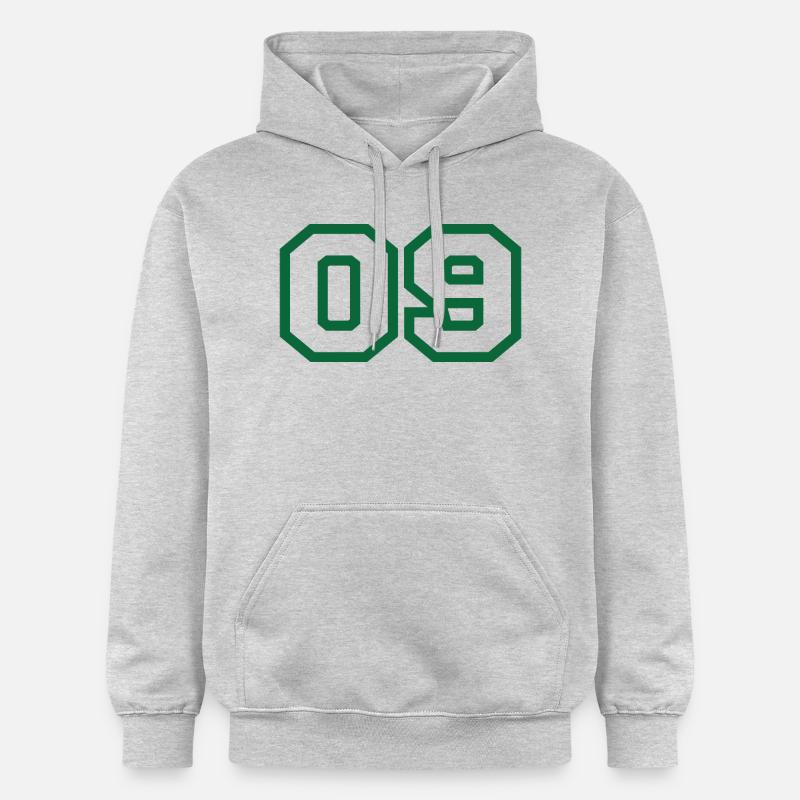 Numéro 9 sport vert - Sweat à capuche Softstyle® Gildan Unisexe - gris clair chiné