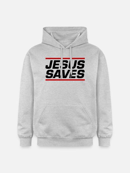 Jesus Rettet Bibelvers - Gildan Unisex Softstyle® Midweight Hoodie - Hellgrau meliert