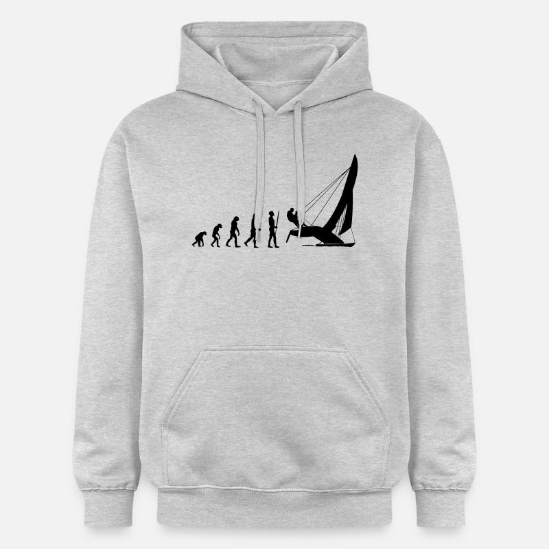 Cat Evolution - Gildan Unisex Softstyle® Midweight Hoodie - Hellgrau meliert