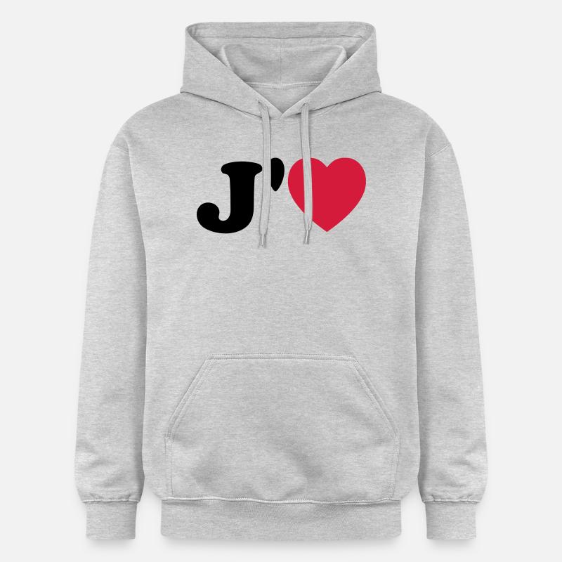 j`aime base - Sweat à capuche Softstyle® Gildan Unisexe - gris clair chiné