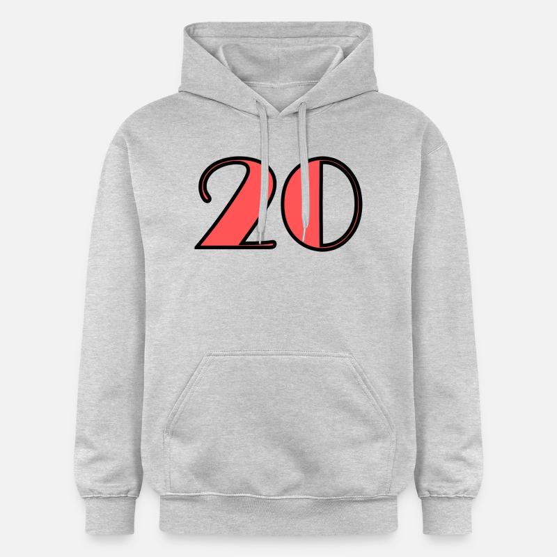 20 ANS,20e ANNIVERSAIRE,ANNIVERSAIRE 20 ANS,20 - Sweat à capuche Softstyle® Gildan Unisexe - gris clair chiné