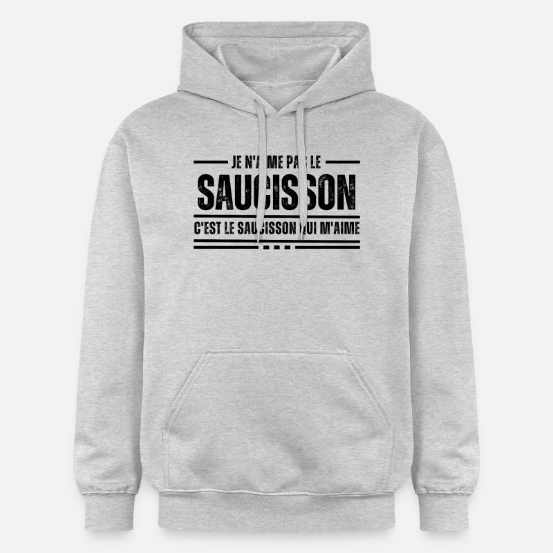 Je N'Aime Pas Le Saucisson - Sweat à capuche Softstyle® Gildan Unisexe - gris clair chiné