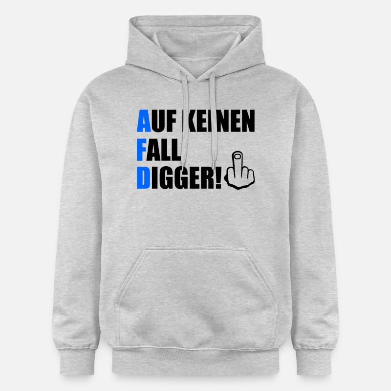 auf keinen fall digga - Gildan Unisex Softstyle® Midweight Hoodie - Hellgrau meliert