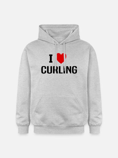 I love Curling - Gildan Unisex Softstyle® Midweight Hoodie - light heather grey