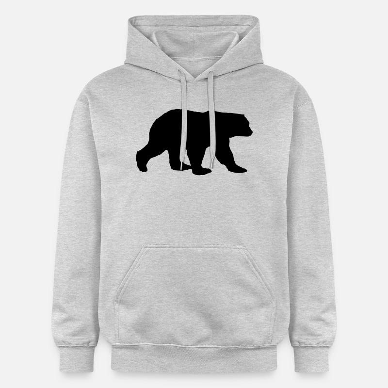Silhouette d’ours - Sweat à capuche Softstyle® Gildan Unisexe - gris clair chiné