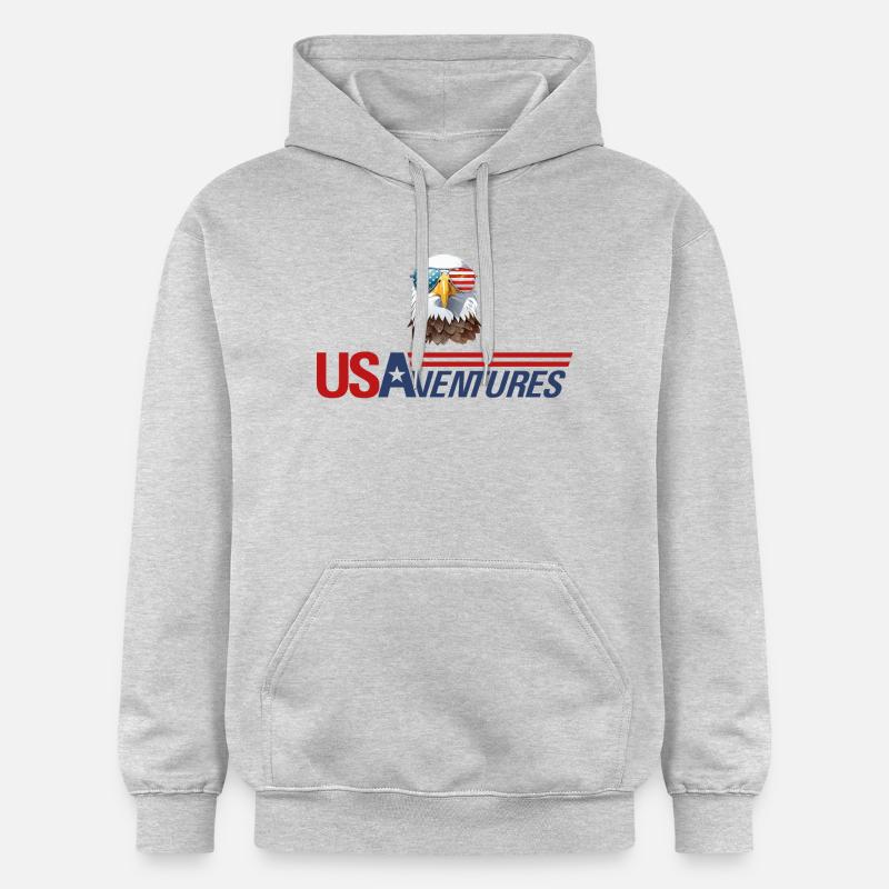 Eagle head logo - Sweat à capuche Softstyle® Gildan Unisexe - gris clair chiné