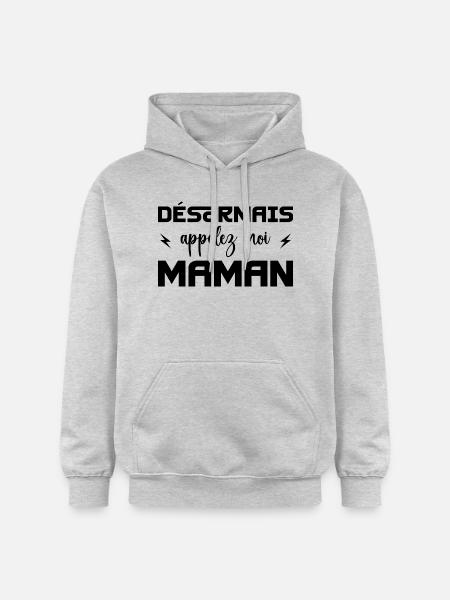 désormais appelez moi maman - Sweat à capuche Softstyle® Gildan Unisexe - gris clair chiné