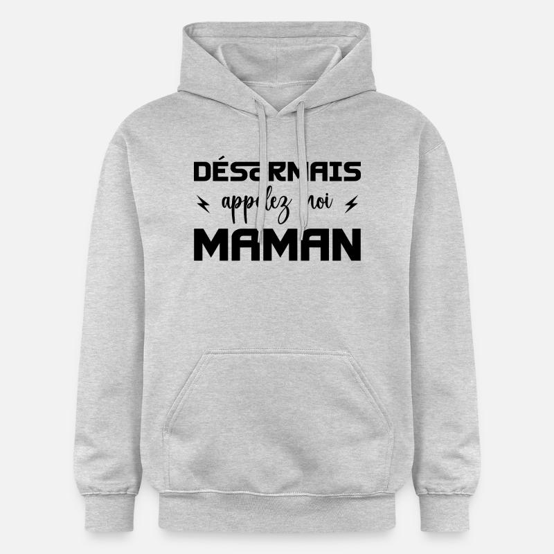 désormais appelez moi maman - Sweat à capuche Softstyle® Gildan Unisexe - gris clair chiné